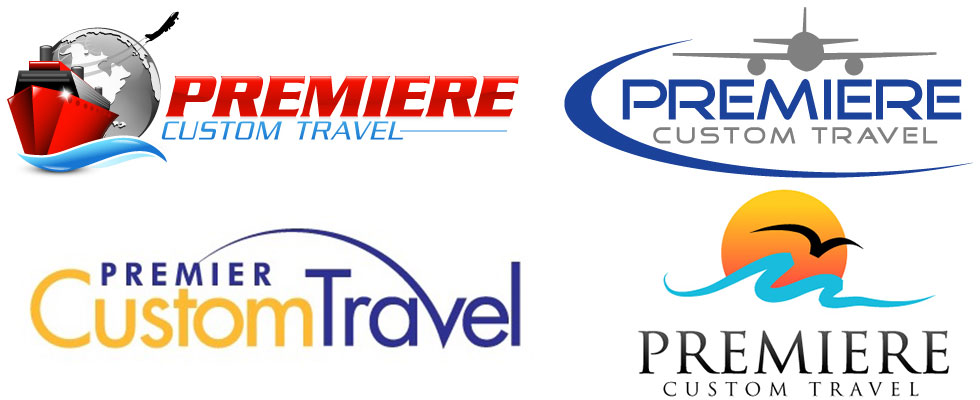 Samples of potential Premier Custom Travel logos