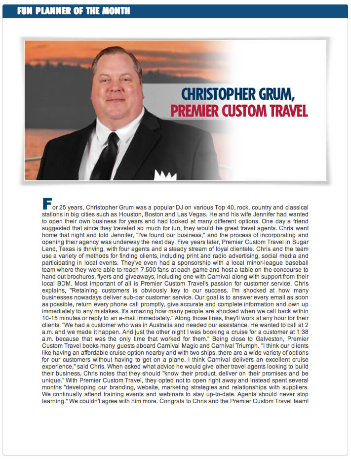 Chris Grum Fun Planner article