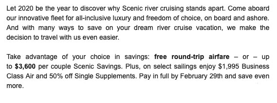 Scenic Luxury Cruises & Tours Special Offer